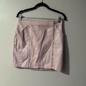 Express Pink Leather Mini Skirt